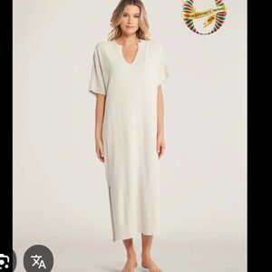 Barefoot Dreams Cozy chic Terry Bewch Caftan Ivory Small